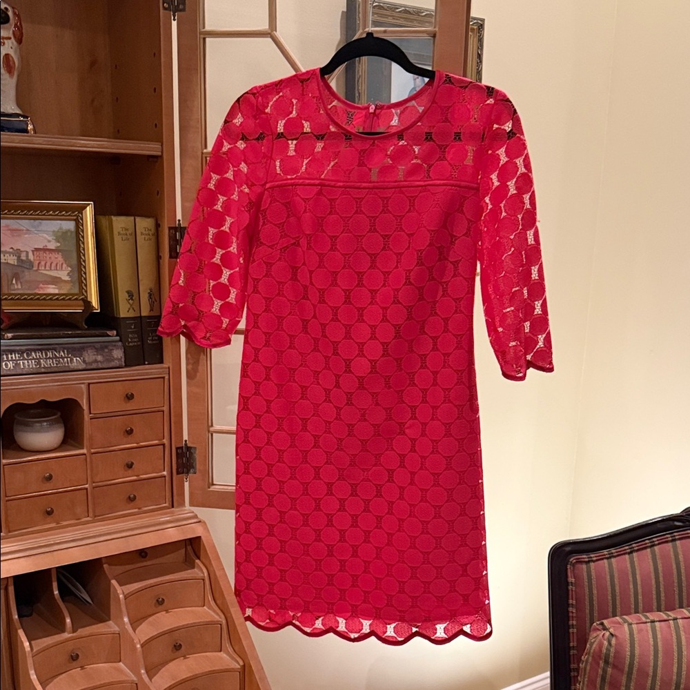 Women's Red Lace Shift Dress - Brand Unspecified